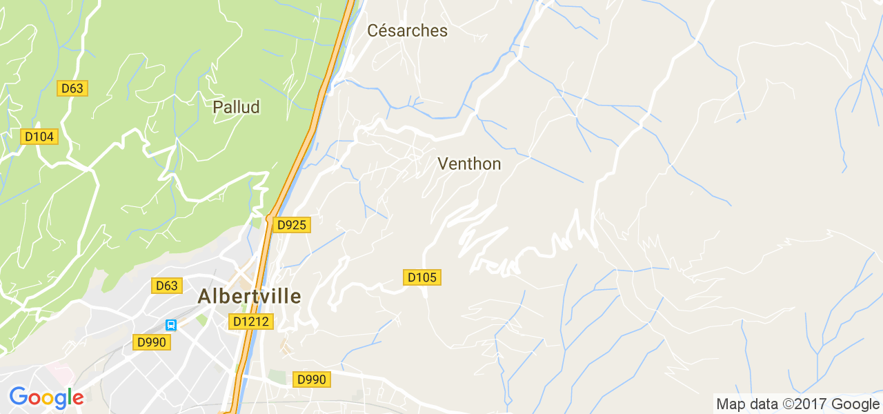 map de la ville de Venthon