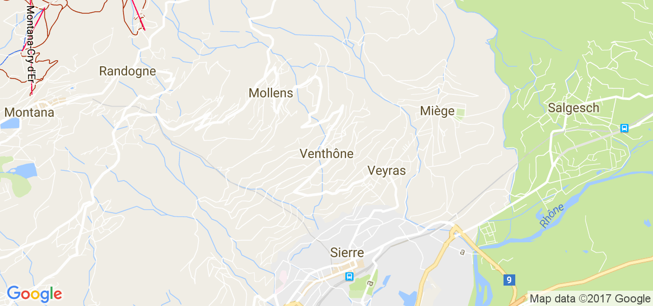 map de la ville de Venthône