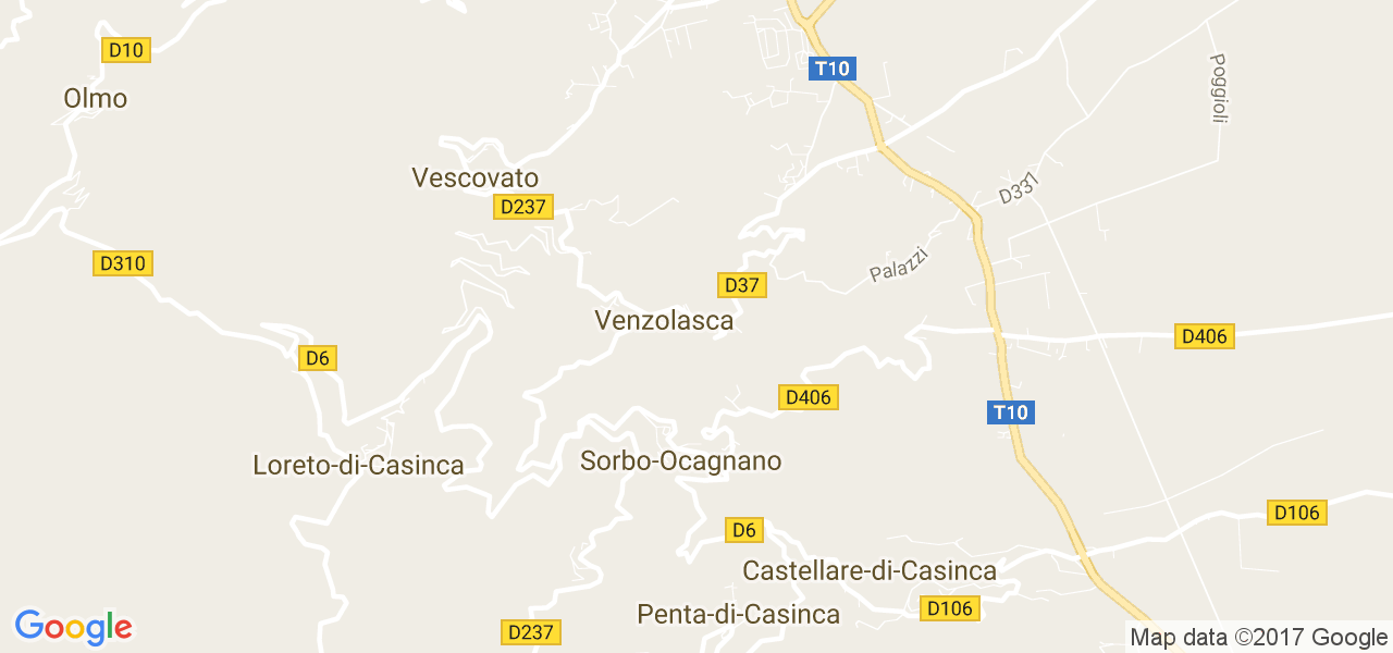 map de la ville de Venzolasca