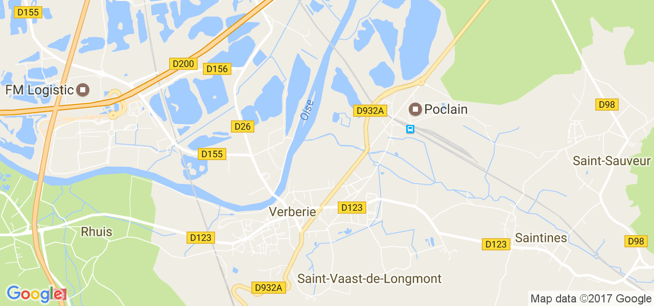 map de la ville de Verberie