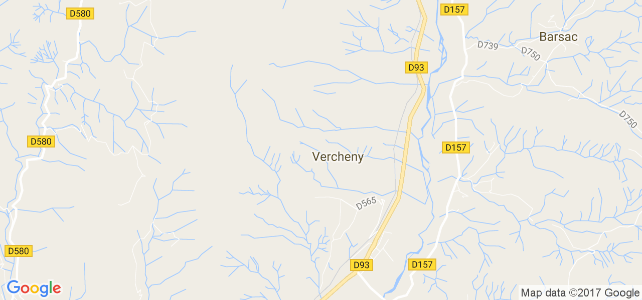 map de la ville de Vercheny