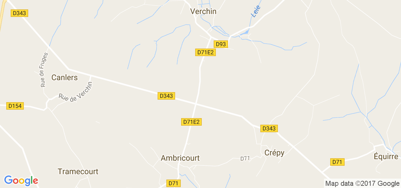 map de la ville de Verchin