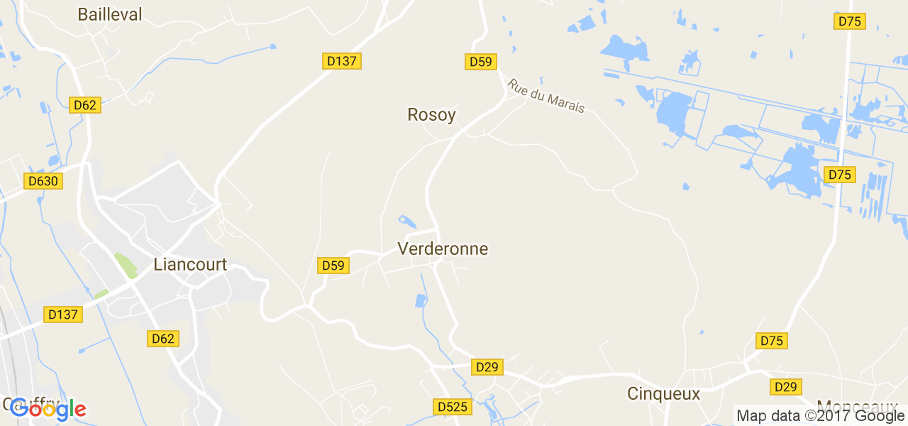 map de la ville de Verderonne