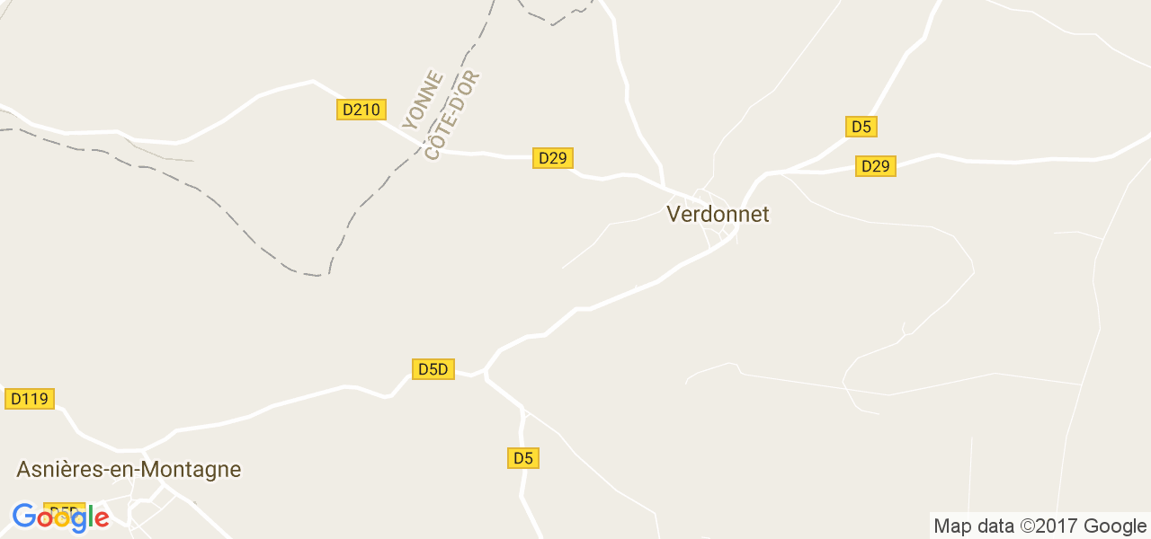 map de la ville de Verdonnet