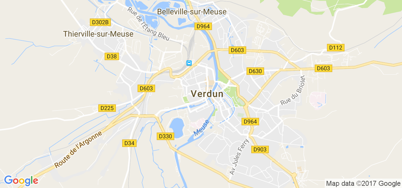 map de la ville de Verdun