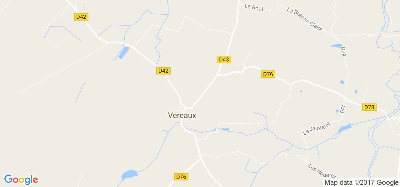 map de la ville de Vereaux