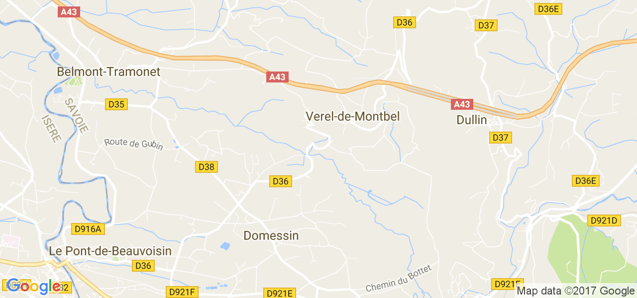 map de la ville de Verel-de-Montbel