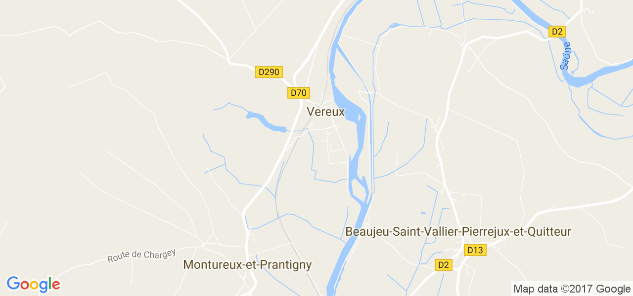 map de la ville de Vereux