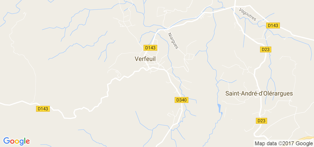 map de la ville de Verfeuil