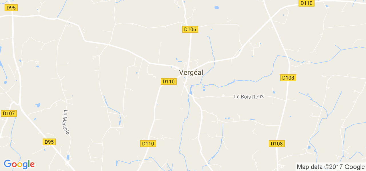 map de la ville de Vergéal