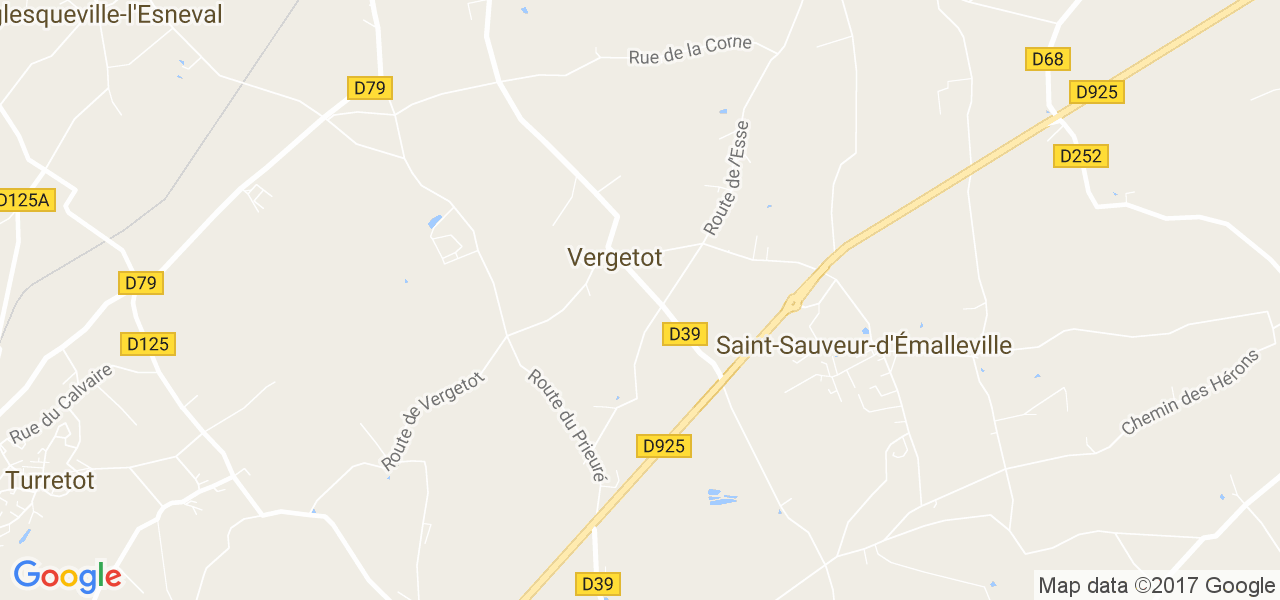 map de la ville de Vergetot