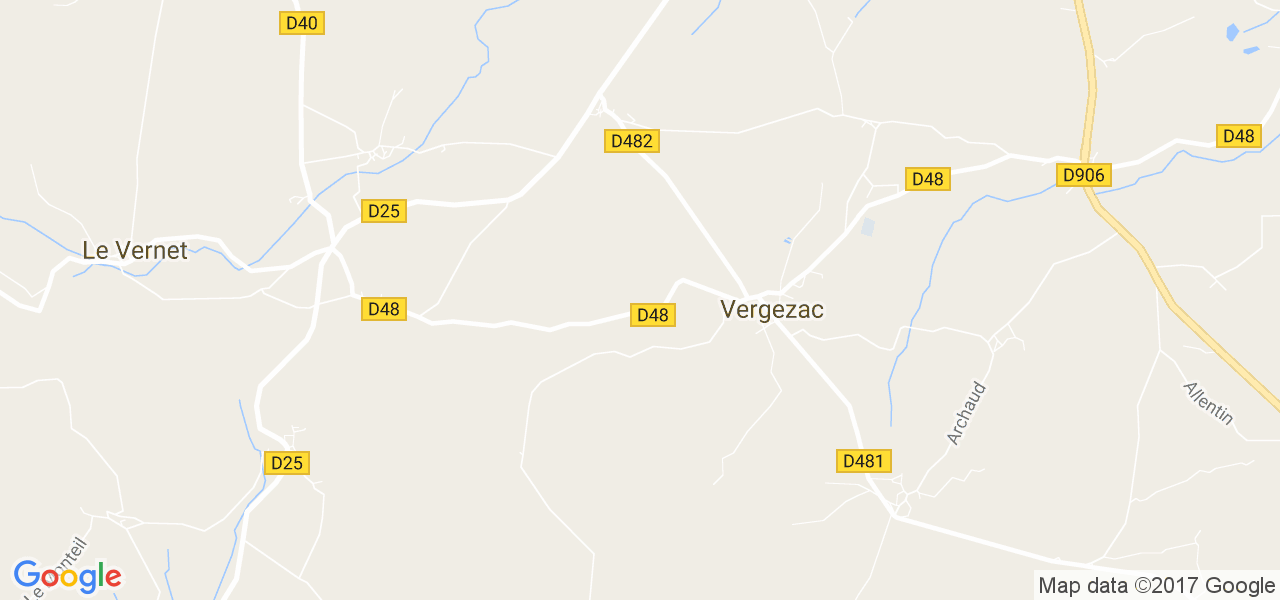 map de la ville de Vergezac