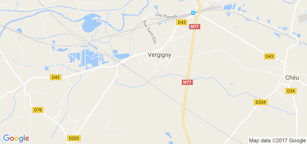 map de la ville de Vergigny