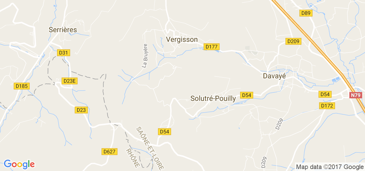 map de la ville de Vergisson