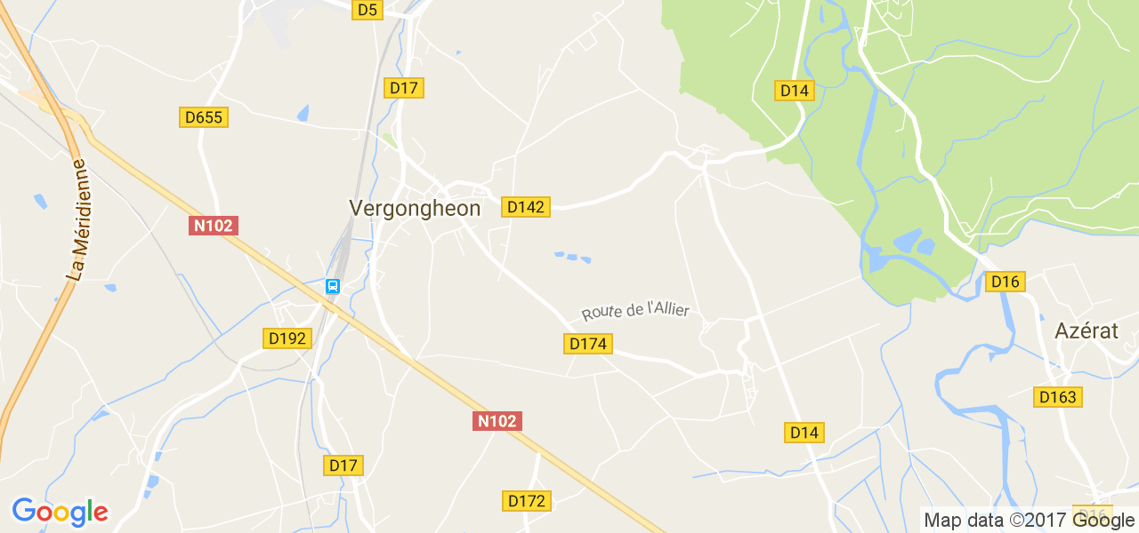 map de la ville de Vergongheon