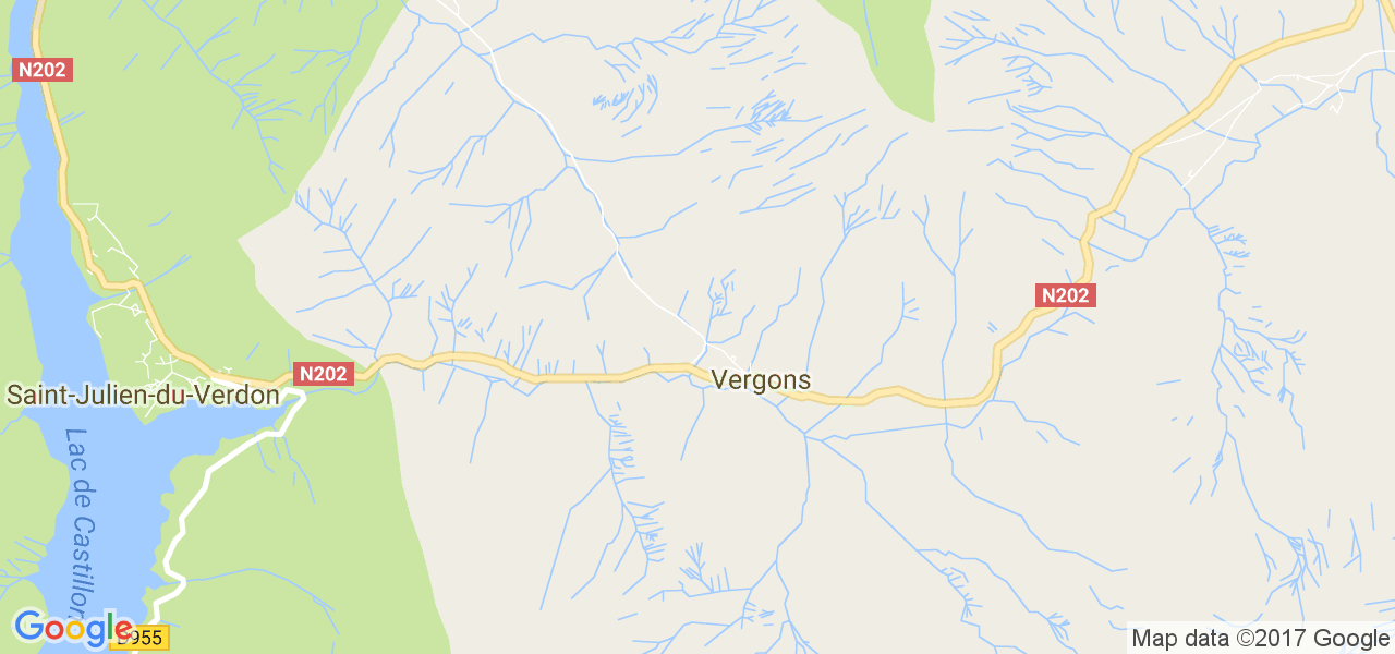 map de la ville de Vergons