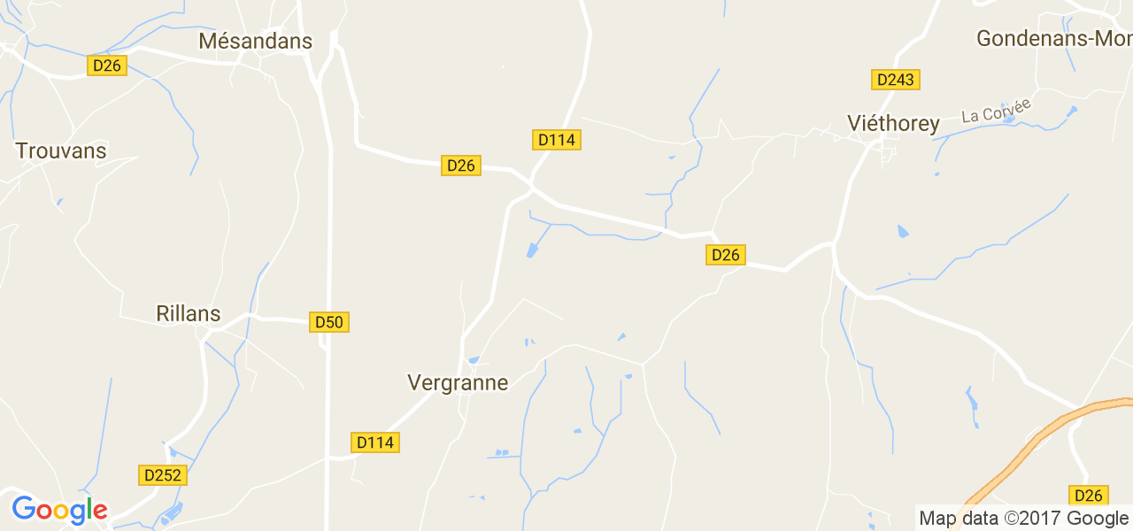 map de la ville de Vergranne