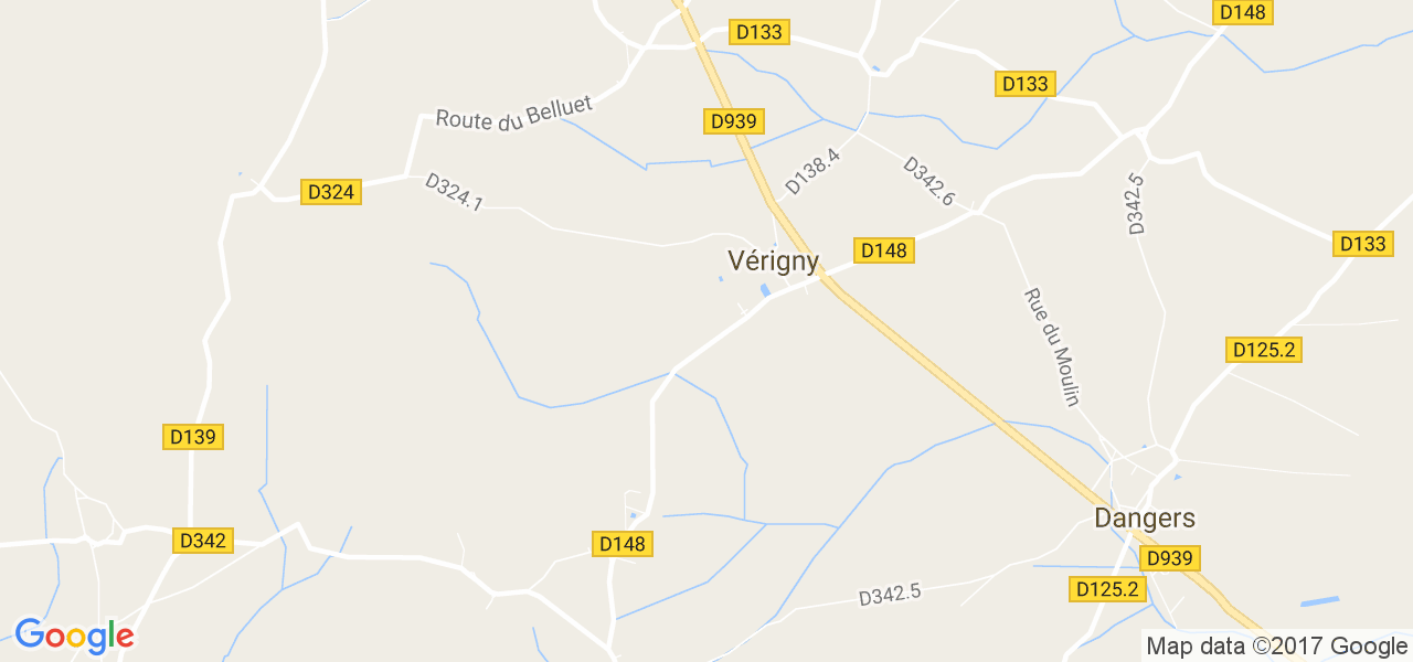 map de la ville de Vérigny