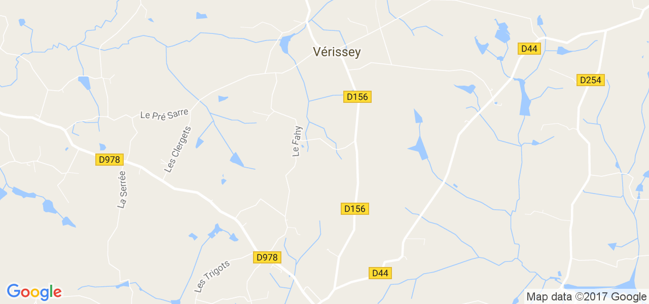 map de la ville de Vérissey