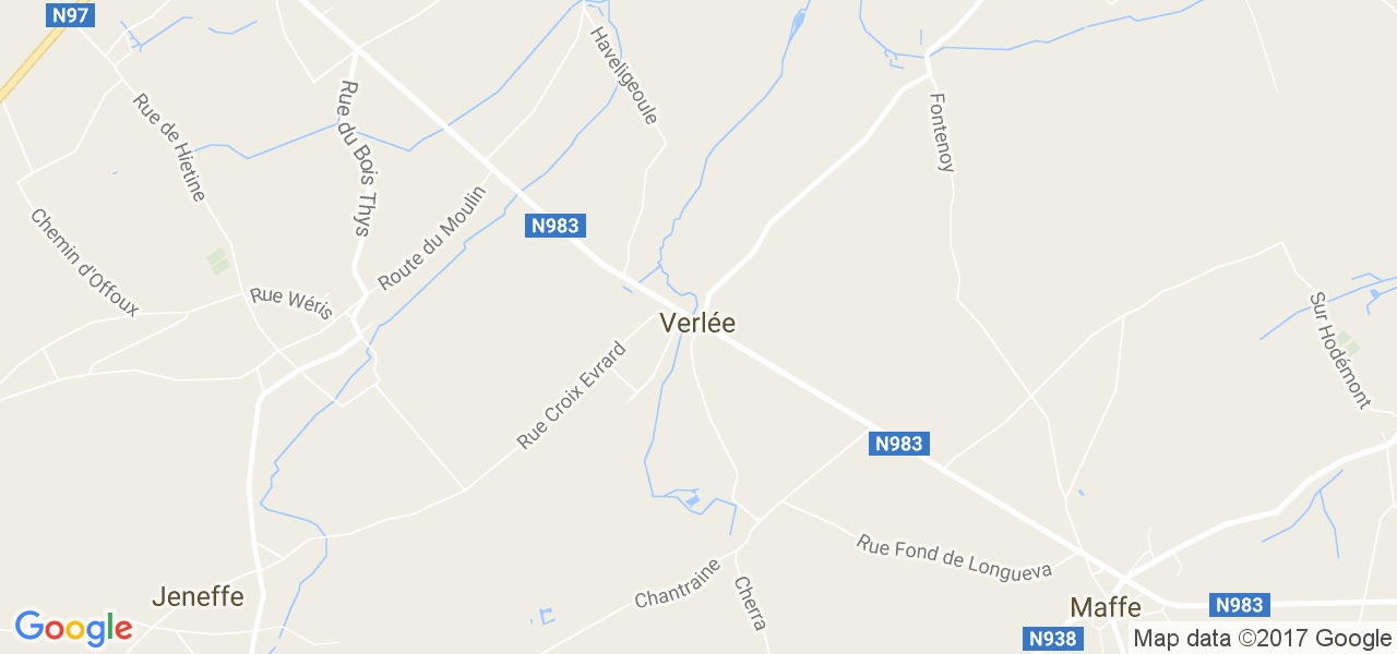 map de la ville de Verlée