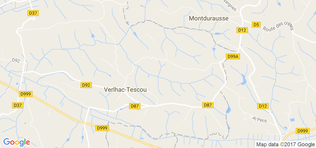 map de la ville de Verlhac-Tescou