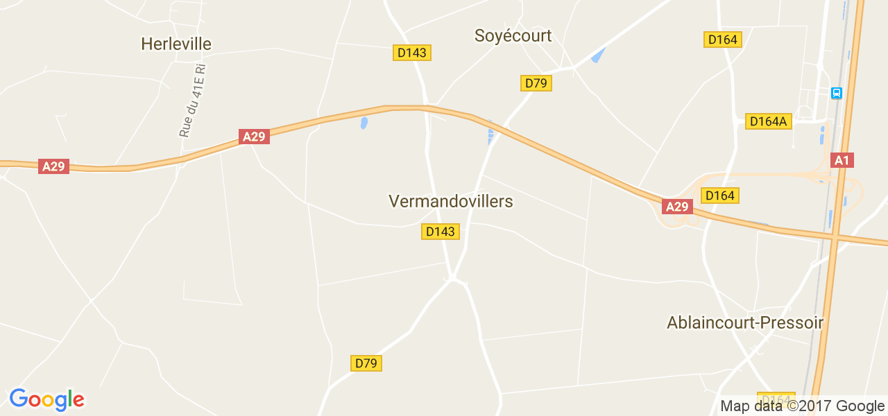 map de la ville de Vermandovillers