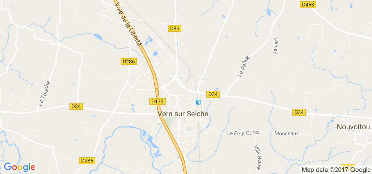 map de la ville de Vern-sur-Seiche