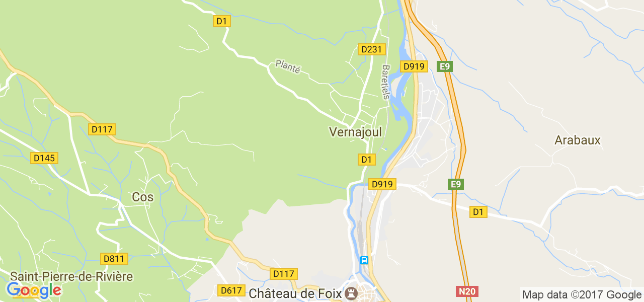 map de la ville de Vernajoul