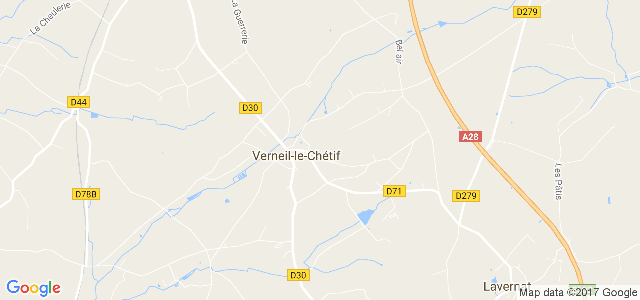 map de la ville de Verneil-le-Chétif