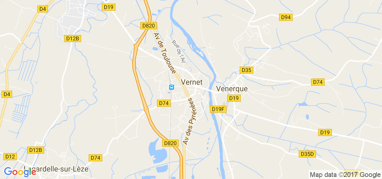 map de la ville de Vernet