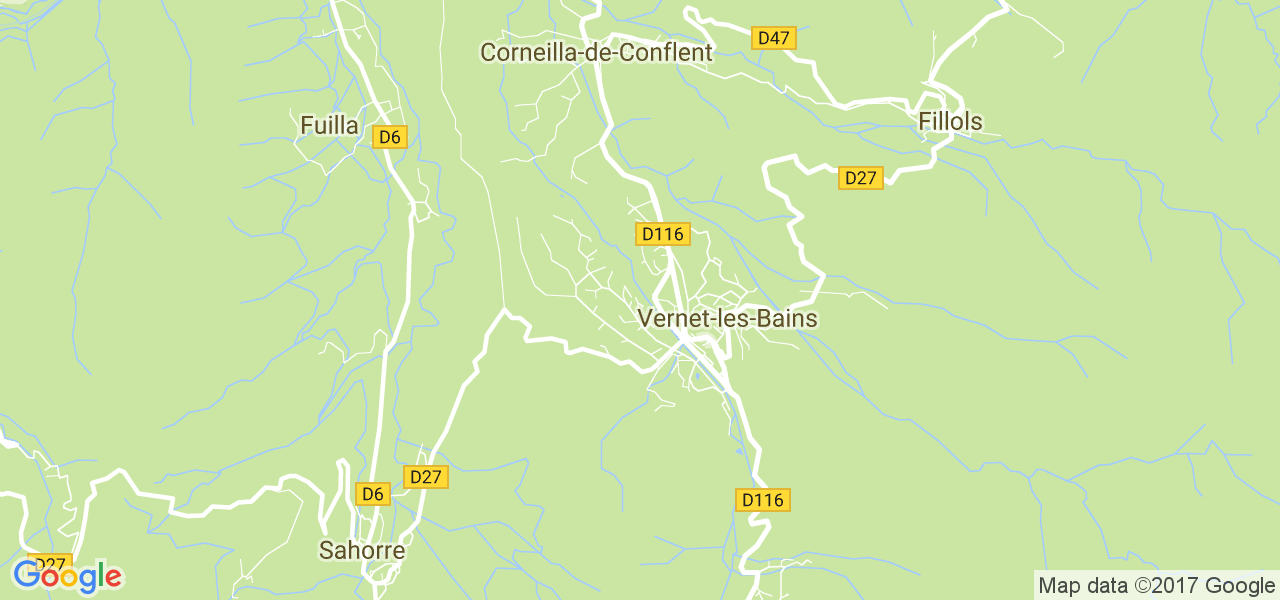 map de la ville de Vernet-les-Bains