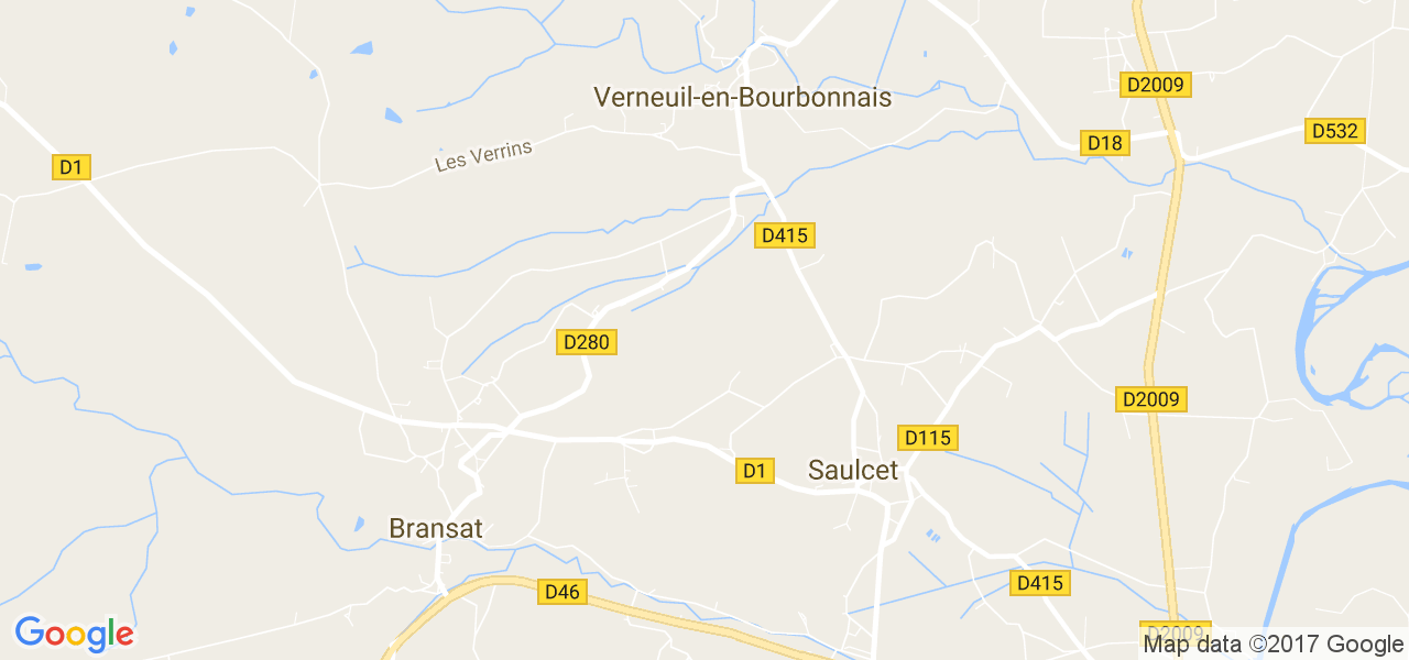 map de la ville de Verneuil-en-Bourbonnais