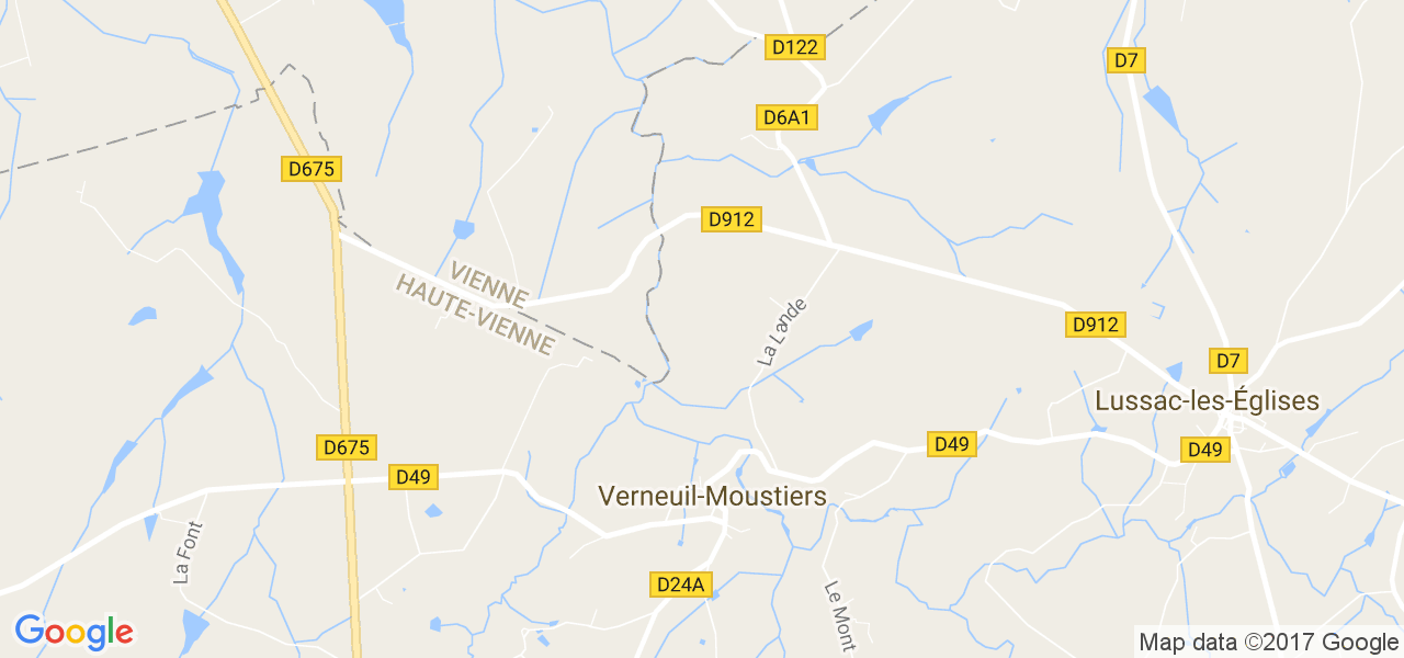 map de la ville de Verneuil-Moustiers