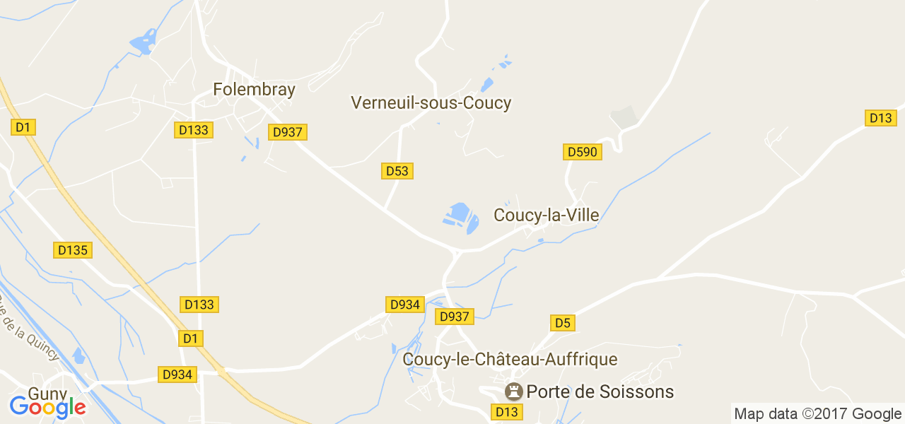 map de la ville de Verneuil-sous-Coucy