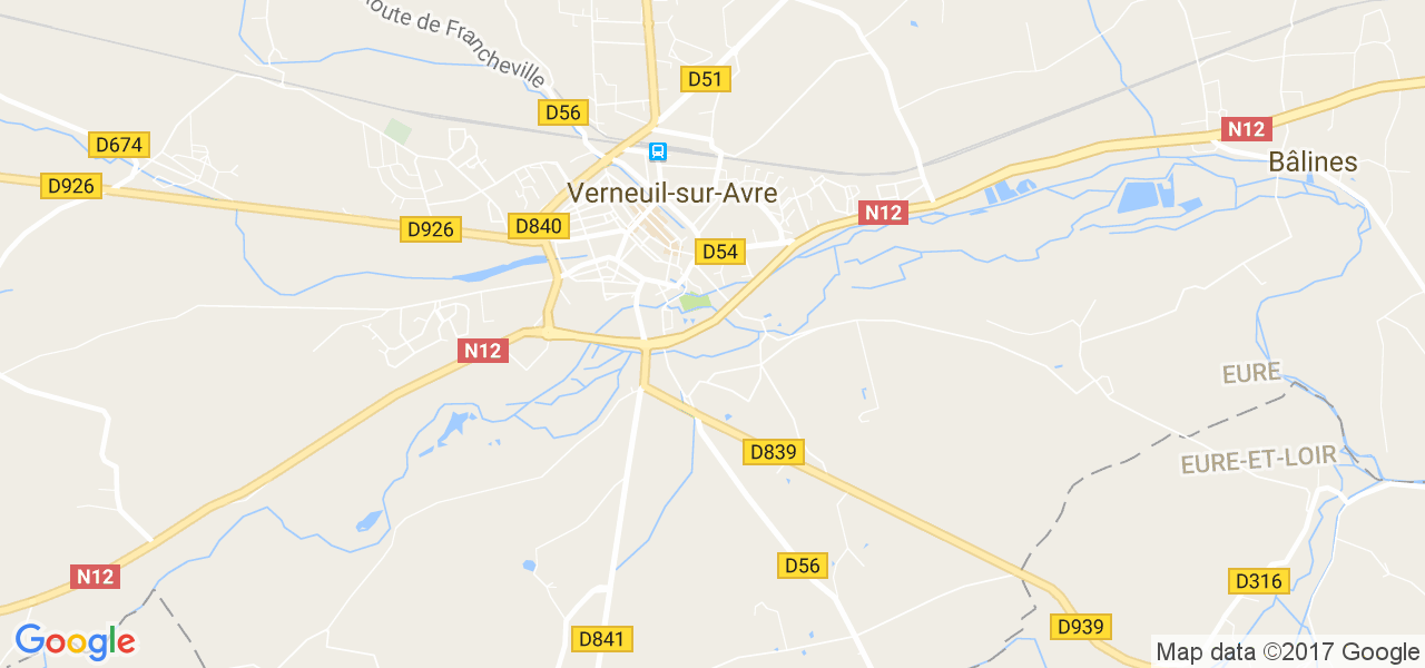 map de la ville de Verneuil-sur-Avre