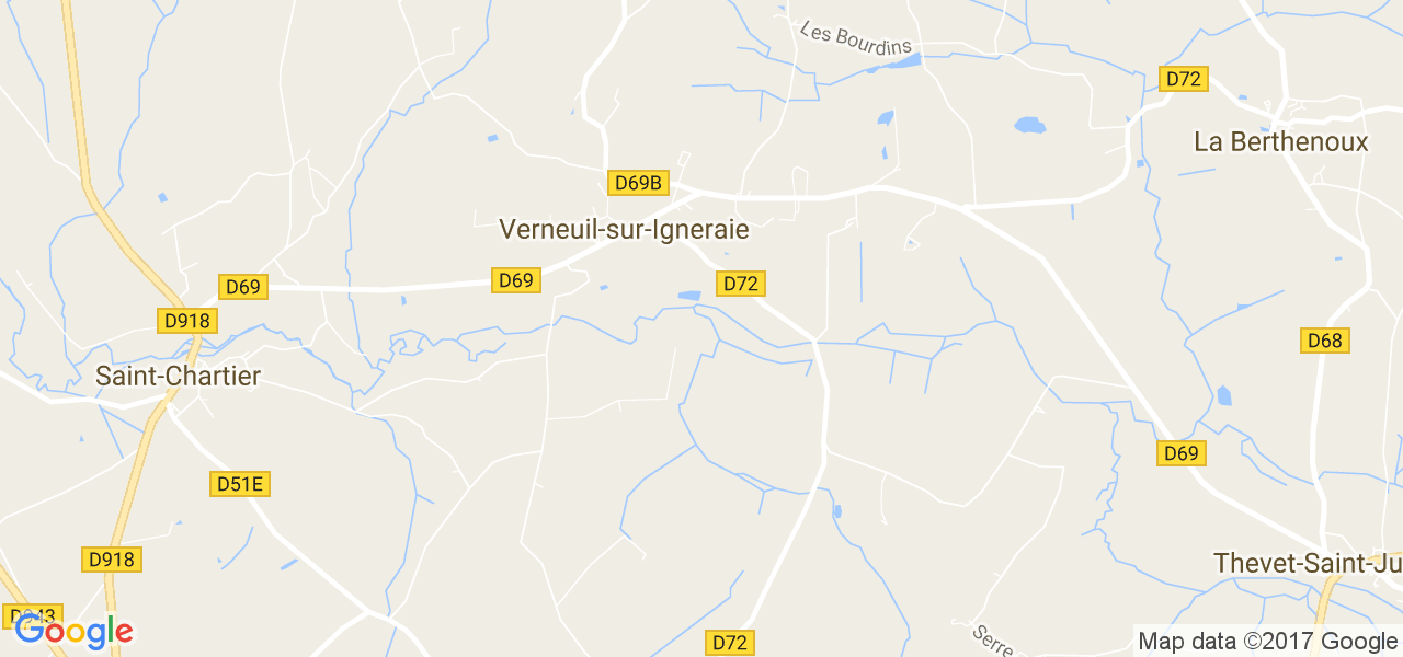 map de la ville de Verneuil-sur-Igneraie