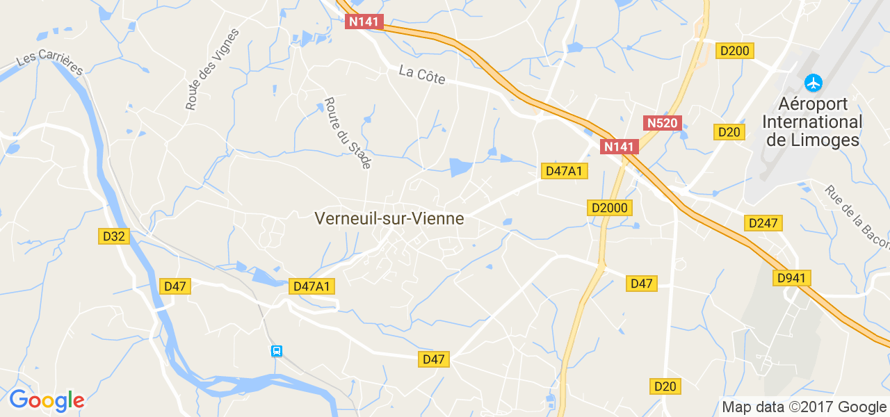 map de la ville de Verneuil-sur-Vienne