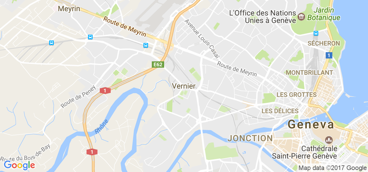 map de la ville de Vernier