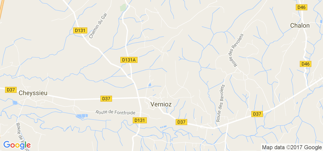 map de la ville de Vernioz