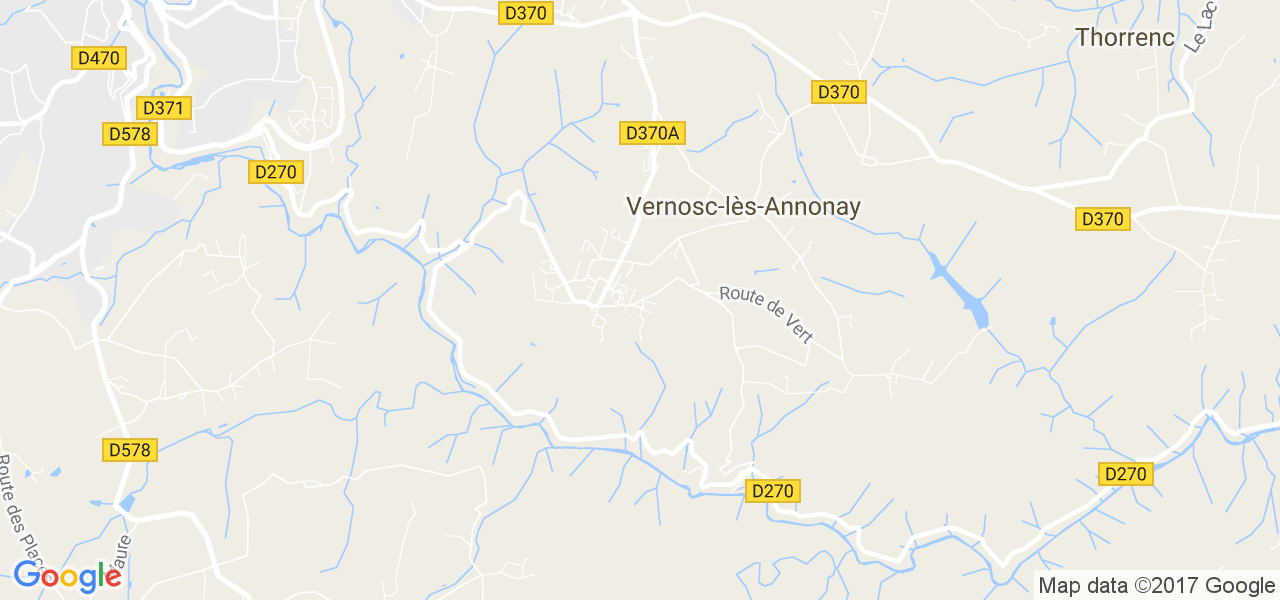 map de la ville de Vernosc-lès-Annonay