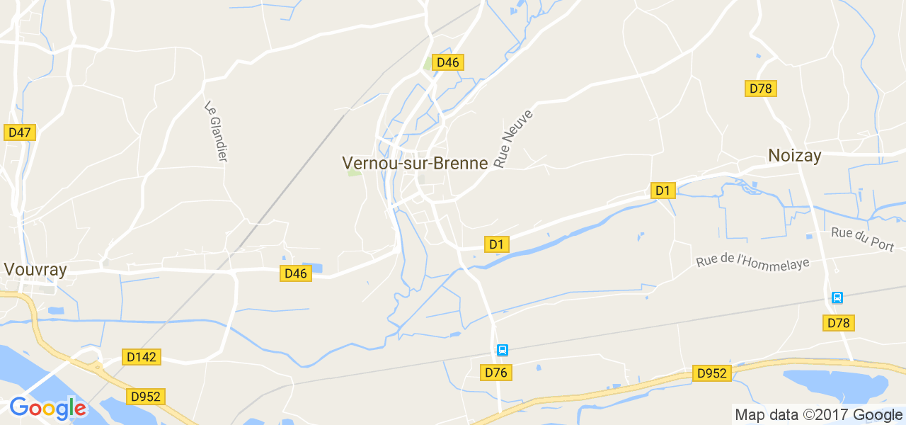 map de la ville de Vernou-sur-Brenne