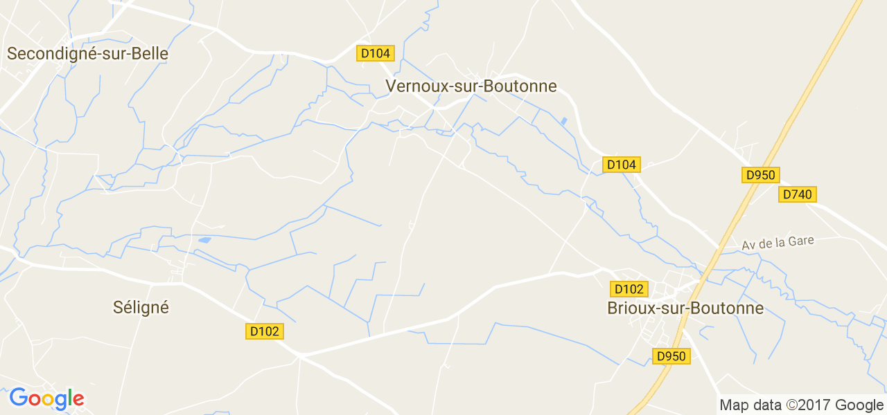 map de la ville de Vernoux-sur-Boutonne