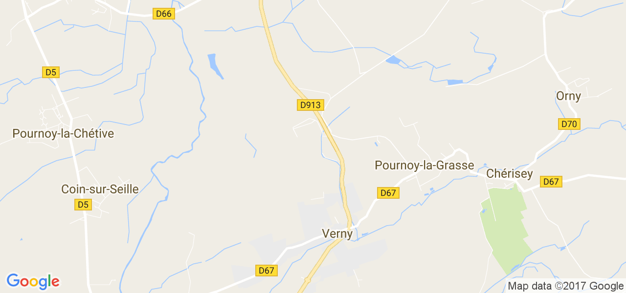 map de la ville de Verny