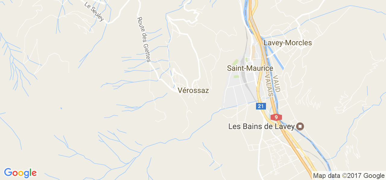 map de la ville de Vérossaz