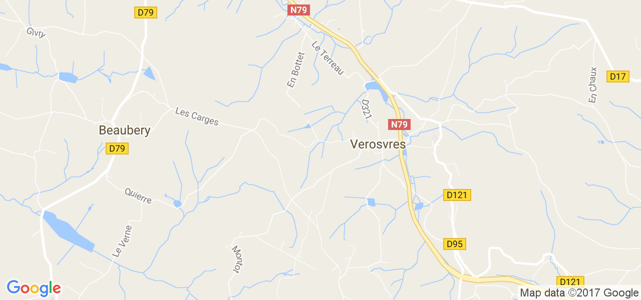 map de la ville de Verosvres