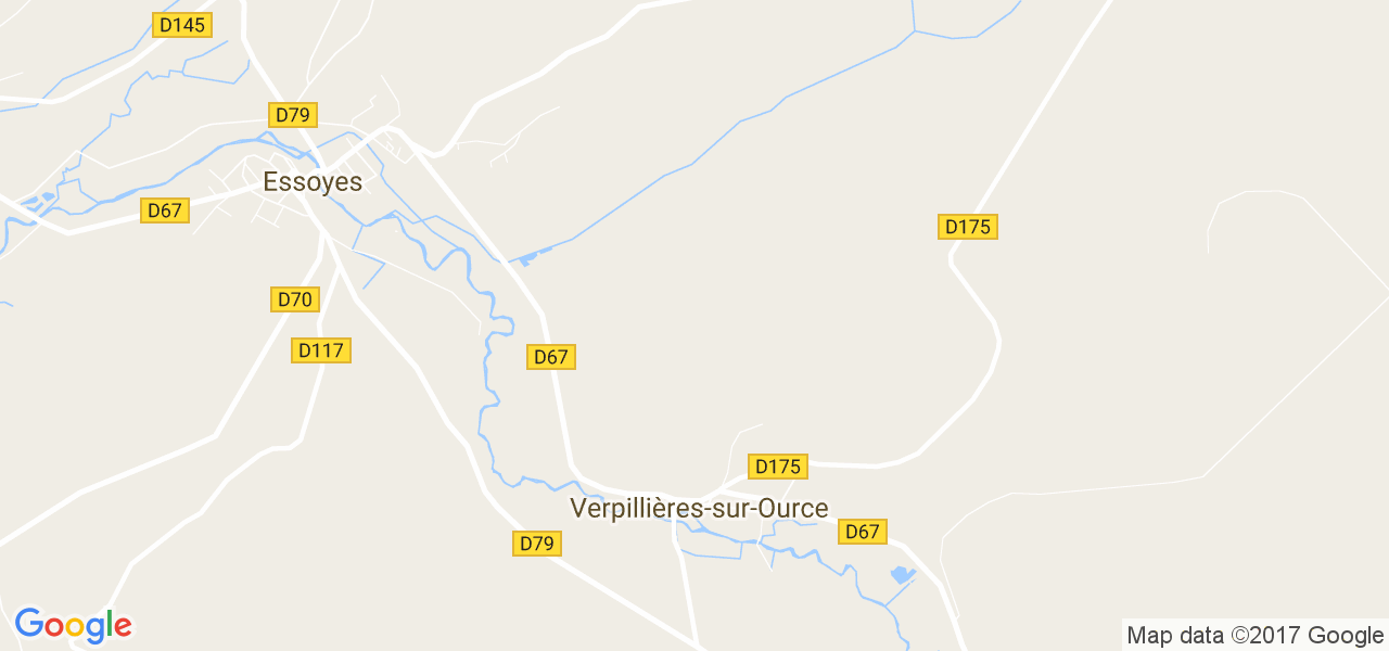 map de la ville de Verpillières-sur-Ource