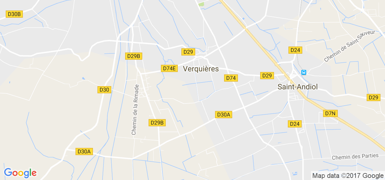 map de la ville de Verquières