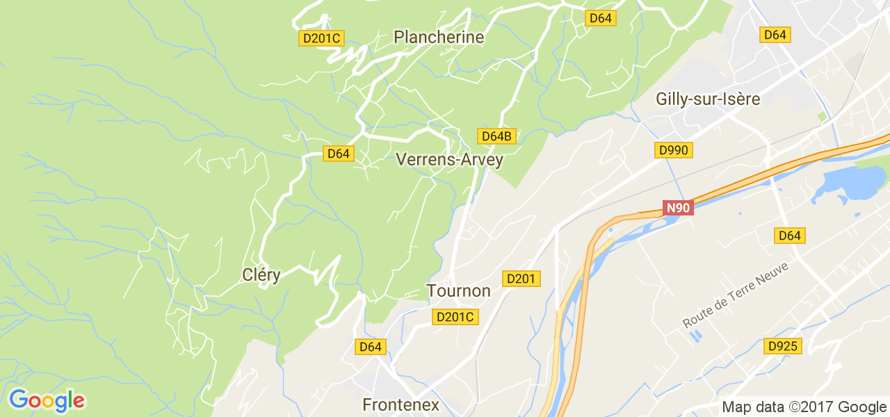 map de la ville de Verrens-Arvey