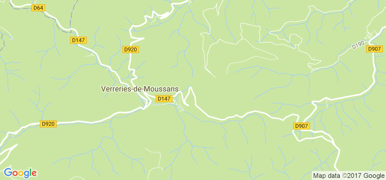 map de la ville de Verreries-de-Moussans