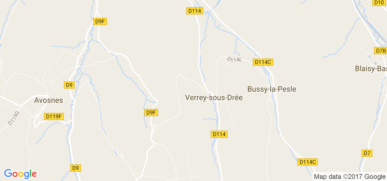 map de la ville de Verrey-sous-Drée